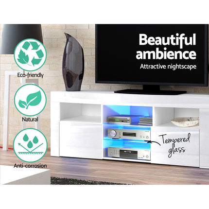 Artiss Entertainment Unit TV Cabinet LED 145cm White Angus.