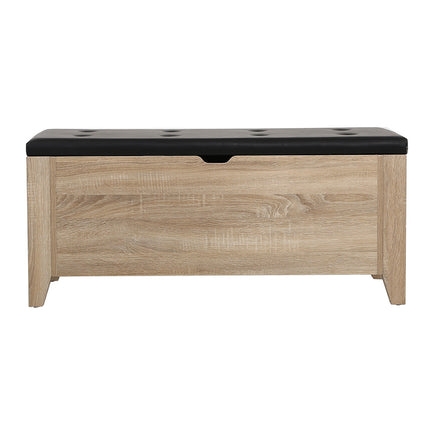 Artiss Storage Ottoman Blanket Box Leather Oak.