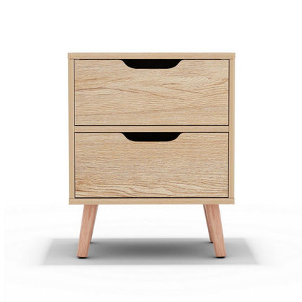 Artiss Bedside Table 2 Drawers Nightstand - BODEN Pine.