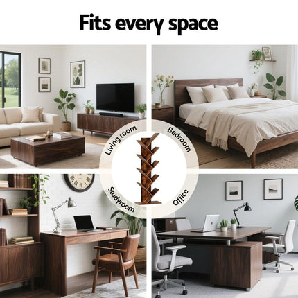 Artiss Tree Bookshelf 9 Tiers Walnut.