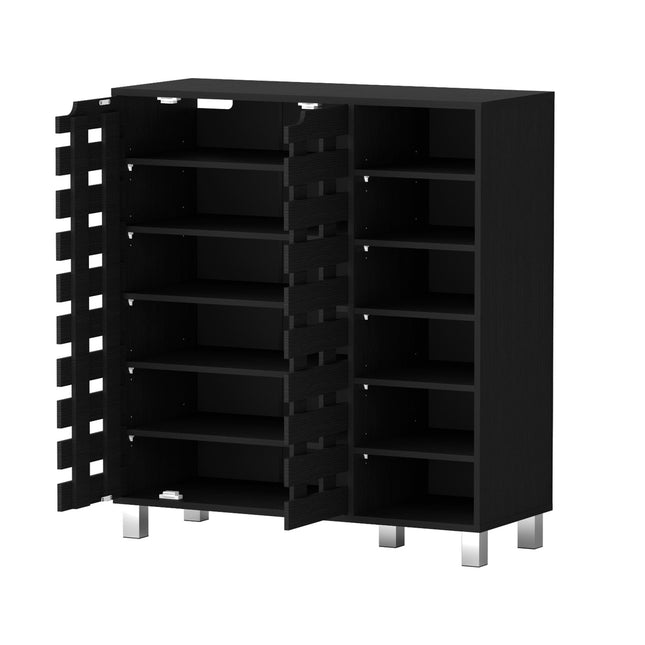 Artiss Shoe Rack Cabinet 6 Tier Storage Shelf Black.
