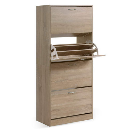 Artiss Shoe Rack Cabinet 60 Pairs 4 Doors - Wood.