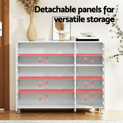 Artiss Shoe Rack Cabinet 30 Pairs Adjustable Shelf White.