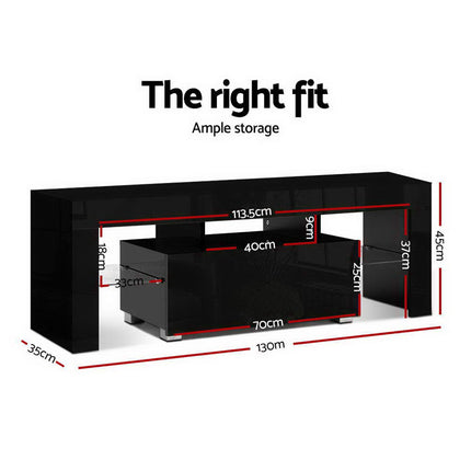 Artiss Entertainment Unit TV Cabinet LED 130cm Black Elo.