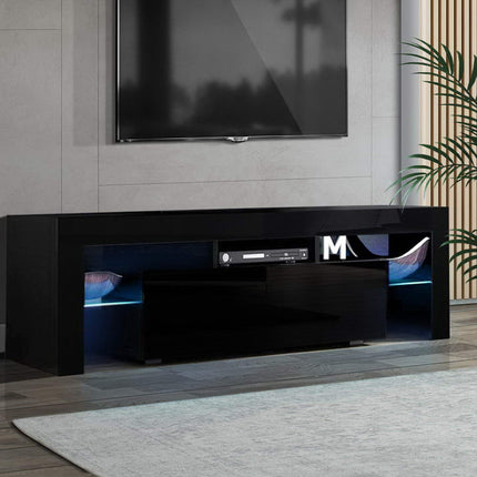 Artiss Entertainment Unit TV Cabinet LED 130cm Black Elo.