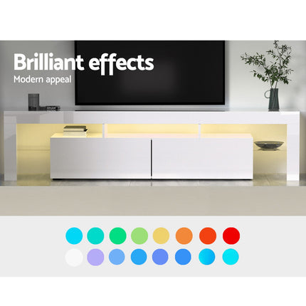 Artiss Entertainment Unit TV Cabinet LED 189cm White Elo.