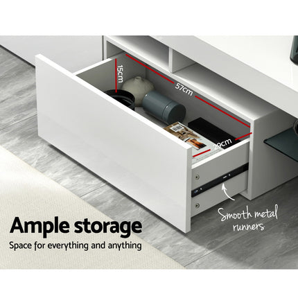 Artiss Entertainment Unit TV Cabinet LED 189cm White Elo.