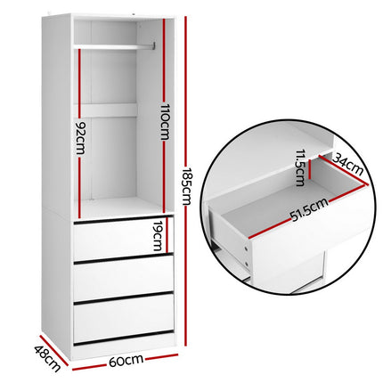 Artiss Wardrobe Clothes Closet Storage Organizer White.