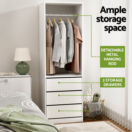 Artiss Wardrobe Clothes Closet Storage Organizer White.