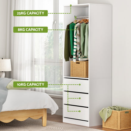 Artiss Wardrobe Clothes Closet Storage Organizer White.