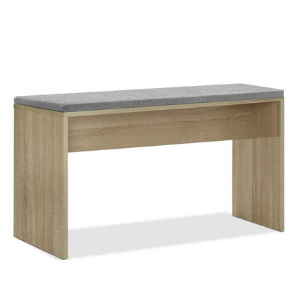 Artiss Dining Bench Upholstery Seat Wooden Chair Oak 90cm.