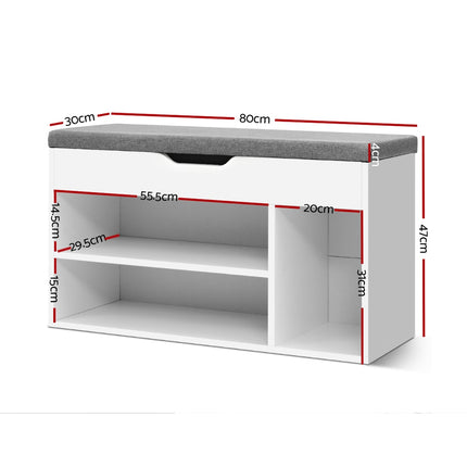Artiss Shoe Rack Bench Shoe Cabinet White Allen.
