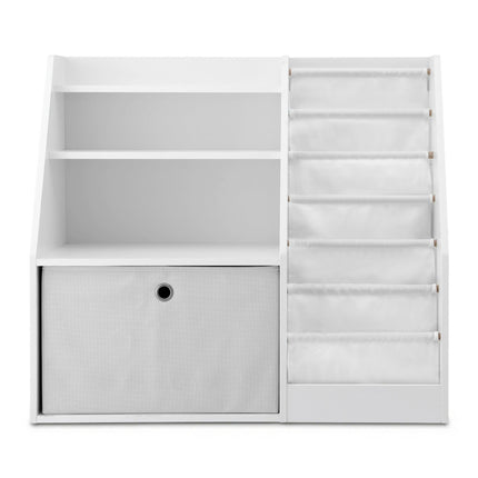Keezi Kids Bookshelf Children Bookcase Organizer Storage Rack Display Drawer White.