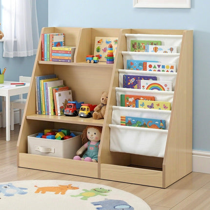 Keezi Kids Bookshelf Wood Bookcase Children Storage Rack Display Shelves Holder.