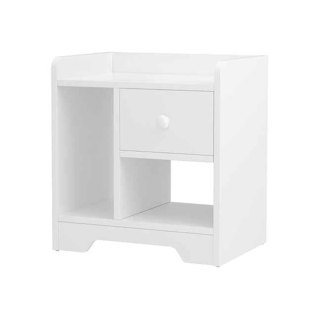 Artiss Bedside Table Drawer Nightstand Side End Table Storage Open Shelf White.