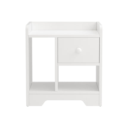 Artiss Bedside Table Drawer Nightstand Side End Table Storage Open Shelf White.