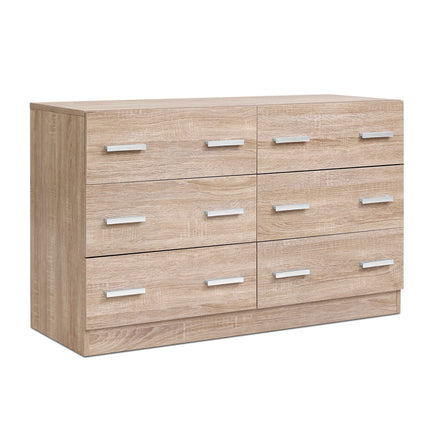 Artiss 6 Chest of Drawers - VEDA Pine.