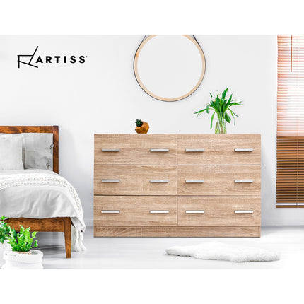 Artiss 6 Chest of Drawers - VEDA Pine.