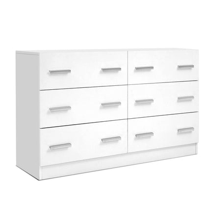 Artiss 6 Chest of Drawers - VEDA White.