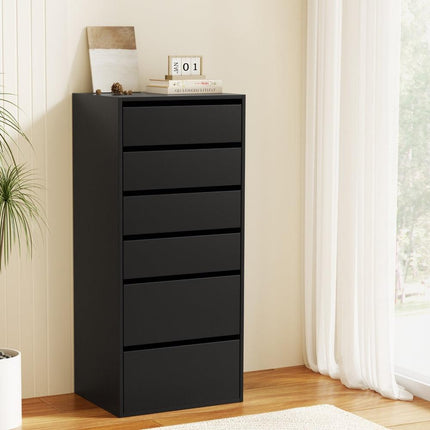 Artiss 6 Chest of Drawers Dresser Tallboy Black.