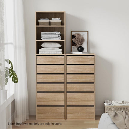 Artiss 6 Chest of Drawers Dresser Tallboy Black.