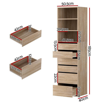 Artiss 6 Chest of Drawers Tallboy Cabinet Pine.