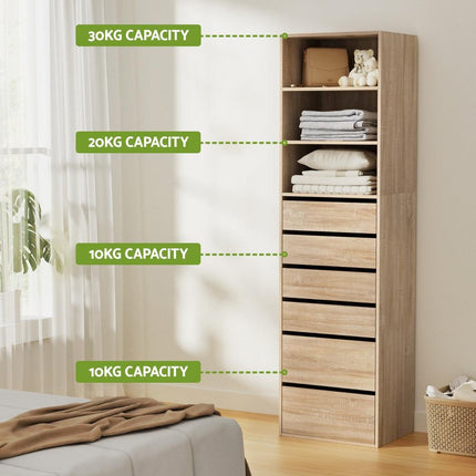 Artiss 6 Chest of Drawers Tallboy Cabinet Pine.