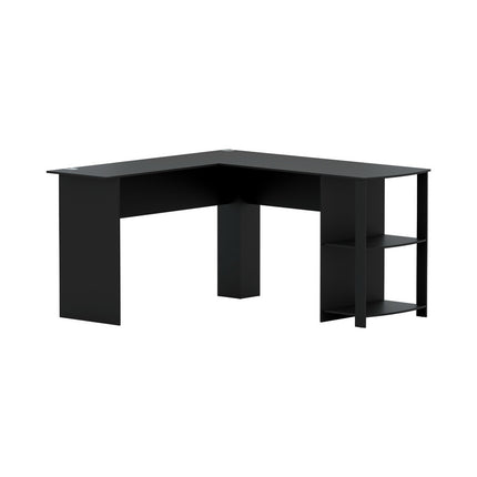 Artiss Computer Desk Shelf L-Shape Black 136CM.