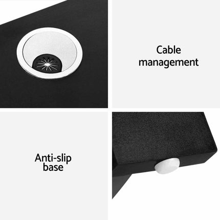 Artiss Computer Desk Shelf L-Shape Black 136CM.