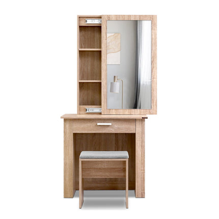 Artiss Dressing Table Stool Set Sliding Mirror Oak Demi.