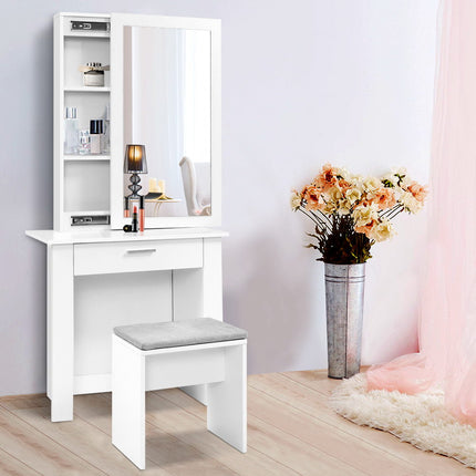 Artiss Dressing Table Stool Set Sliding Mirror White Demi.