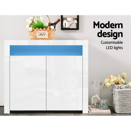 Artiss Buffet Sideboard LED - ARNO White.