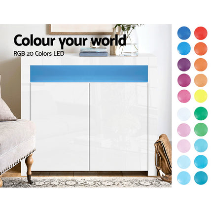 Artiss Buffet Sideboard LED - ARNO White.