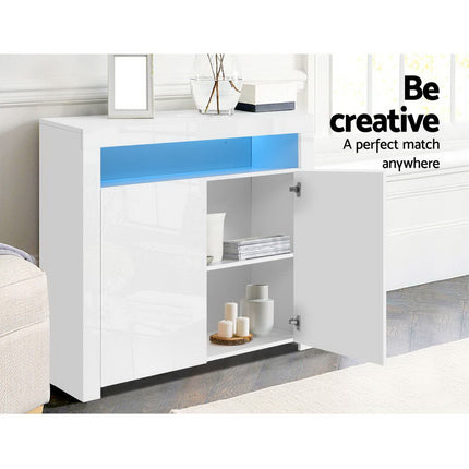 Artiss Buffet Sideboard LED - ARNO White.