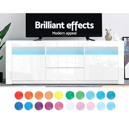 Artiss Entertainment Unit TV Cabinet LED 160cm White Anna.