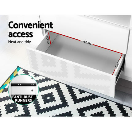 Artiss Entertainment Unit TV Cabinet LED 160cm White Anna.