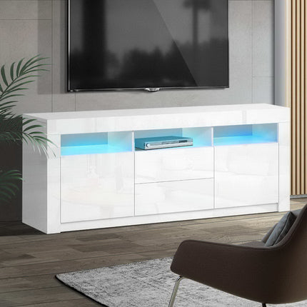 Artiss Entertainment Unit TV Cabinet LED 160cm White Anna.