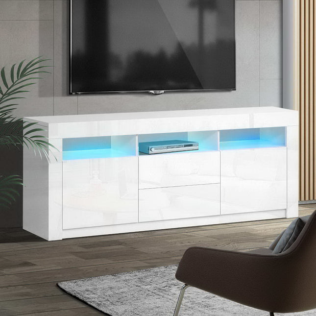 Artiss Entertainment Unit TV Cabinet LED 160cm White Anna.