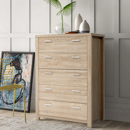 Artiss 5 Chest of Drawers - MAXI Pine.