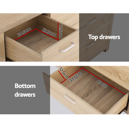 Artiss 7 Chest of Drawers - MAXI Pine.