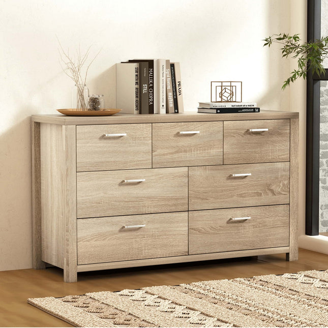 Artiss 7 Chest of Drawers - MAXI Pine.