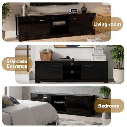 Artiss TV Cabinet Entertainment Unit 160cm Black Maxi.