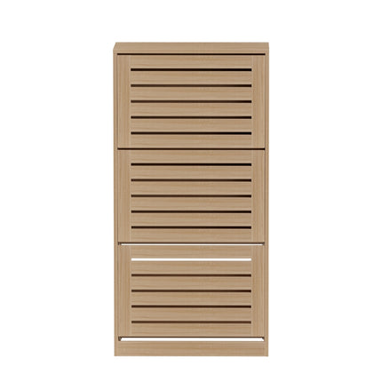 Artiss Shoe Cabinet Storage Drawer 45 Pairs Pine.