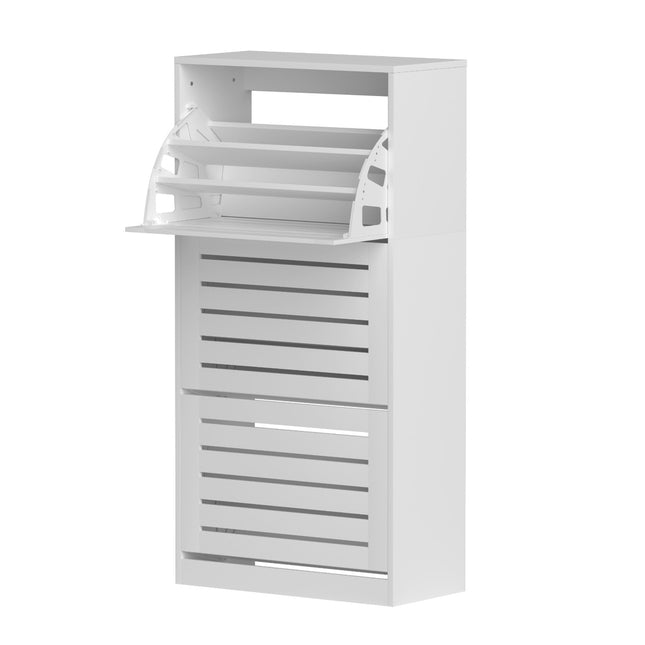 Artiss Shoe Cabinet Storage Drawer 45 Pairs White.