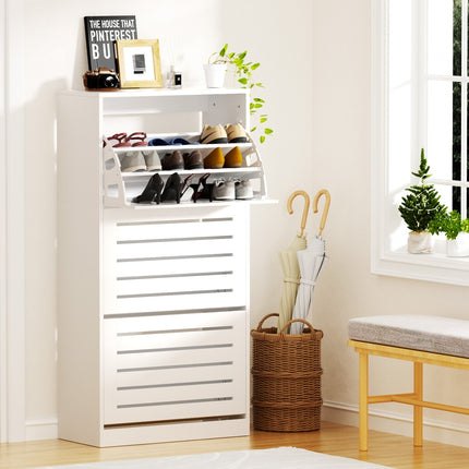Artiss Shoe Cabinet Storage Drawer 45 Pairs White.