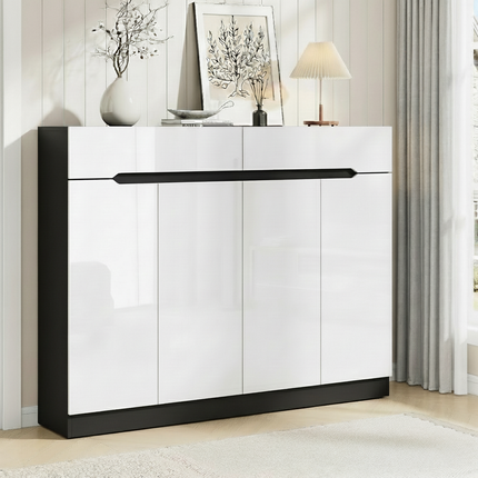 Artiss Shoe Rack Cabinet Storage 120cm w/ Drawer - White Lydia.