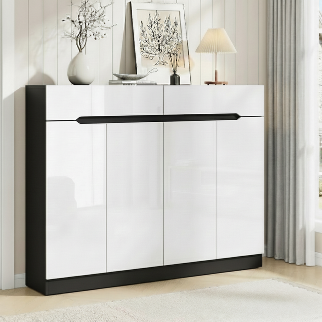 Artiss Shoe Rack Cabinet Storage 120cm w/ Drawer - White Lydia.