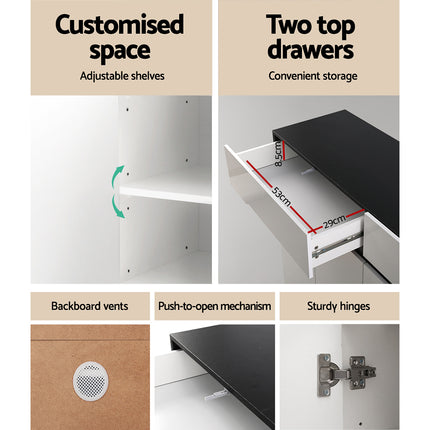 Artiss Shoe Rack Cabinet Storage 120cm w/ Drawer - White Lydia.