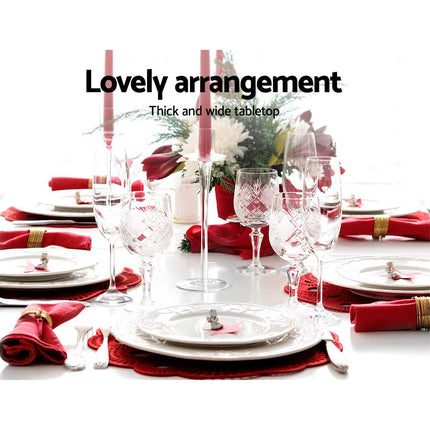 Artiss Dining Table Rectangular 4 Seater 120CM White Natu.