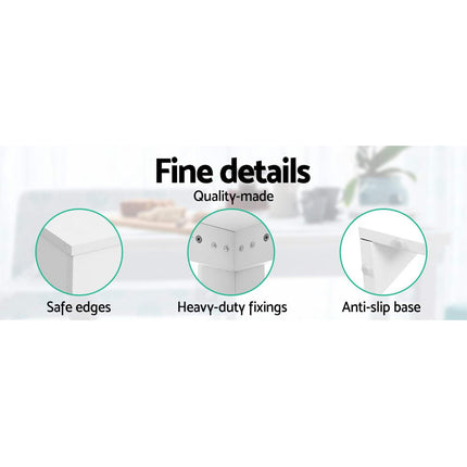 Artiss Dining Table Rectangular 4 Seater 120CM White Natu.